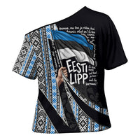 Estonia June 4 1884 Eesti Lipp Cross Shoulder Shirt Ethnic Traditional Folk Art Flag