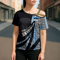 Estonia June 4 1884 Eesti Lipp Cross Shoulder Shirt Ethnic Traditional Folk Art Flag