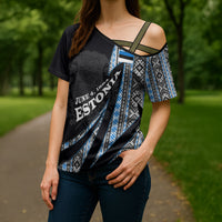 Estonia June 4 1884 Eesti Lipp Cross Shoulder Shirt Ethnic Traditional Folk Art Flag