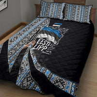 Estonia June 4 1884 Eesti Lipp Quilt Bed Set Ethnic Traditional Folk Art Flag