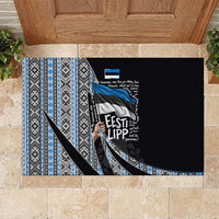 Estonia June 4 1884 Eesti Lipp Rubber Doormat Ethnic Traditional Folk Art Flag