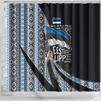 Estonia June 4 1884 Eesti Lipp Shower Curtain Ethnic Traditional Folk Art Flag