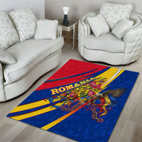 Romania Flag Day Area Rug Libertate Ziua Drapelului - Eagle Patriotic Tricolor Floral