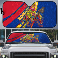 Romania Flag Day Auto Sun Shade Libertate Ziua Drapelului - Eagle Patriotic Tricolor Floral