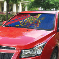 Romania Flag Day Auto Sun Shade Libertate Ziua Drapelului - Eagle Patriotic Tricolor Floral