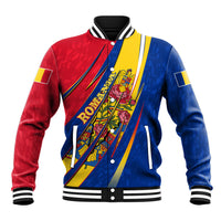 Romania Flag Day Baseball Jacket Libertate Ziua Drapelului - Eagle Patriotic Tricolor Floral