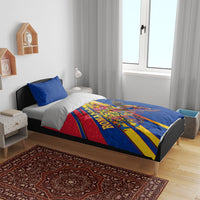 Romania Flag Day Bedding Set Libertate Ziua Drapelului - Eagle Patriotic Tricolor Floral