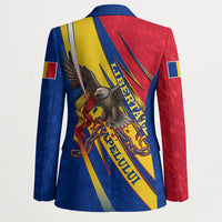 Romania Flag Day Blazer Libertate Ziua Drapelului - Eagle Patriotic Tricolor Floral