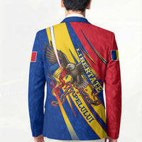 Romania Flag Day Blazer Libertate Ziua Drapelului - Eagle Patriotic Tricolor Floral