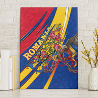 Romania Flag Day Canvas Wall Art Libertate Ziua Drapelului - Eagle Patriotic Tricolor Floral