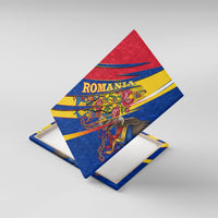 Romania Flag Day Canvas Wall Art Libertate Ziua Drapelului - Eagle Patriotic Tricolor Floral