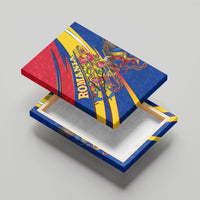 Romania Flag Day Canvas Wall Art Libertate Ziua Drapelului - Eagle Patriotic Tricolor Floral