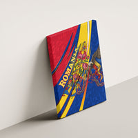 Romania Flag Day Canvas Wall Art Libertate Ziua Drapelului - Eagle Patriotic Tricolor Floral