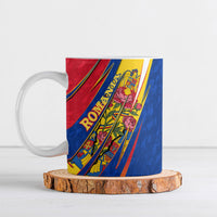 Romania Flag Day Ceramic Mug Libertate Ziua Drapelului - Eagle Patriotic Tricolor Floral