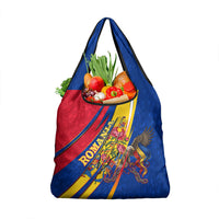 Romania Flag Day Grocery Bag Libertate Ziua Drapelului - Eagle Patriotic Tricolor Floral
