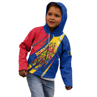 Romania Flag Day Kid Hoodie Libertate Ziua Drapelului - Eagle Patriotic Tricolor Floral
