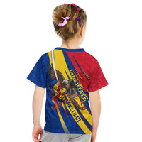 Romania Flag Day Kid T Shirt Libertate Ziua Drapelului - Eagle Patriotic Tricolor Floral