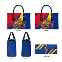 Romania Flag Day Leather Bag Libertate Ziua Drapelului - Eagle Patriotic Tricolor Floral
