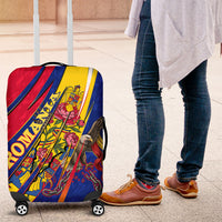 Romania Flag Day Luggage Cover Libertate Ziua Drapelului - Eagle Patriotic Tricolor Floral