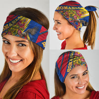 Romania Flag Day Neck Gaiter Libertate Ziua Drapelului - Eagle Patriotic Tricolor Floral