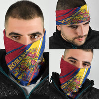Romania Flag Day Neck Gaiter Libertate Ziua Drapelului - Eagle Patriotic Tricolor Floral