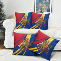 Romania Flag Day Pillow Cover Libertate Ziua Drapelului - Eagle Patriotic Tricolor Floral