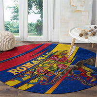 Romania Flag Day Round Carpet Libertate Ziua Drapelului - Eagle Patriotic Tricolor Floral