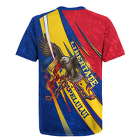 Romania Flag Day Rugby Jersey Libertate Ziua Drapelului - Eagle Patriotic Tricolor Floral