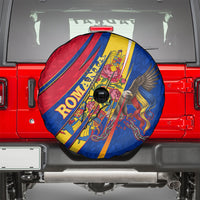 Romania Flag Day Spare Tire Cover Libertate Ziua Drapelului - Eagle Patriotic Tricolor Floral