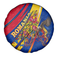 Romania Flag Day Spare Tire Cover Libertate Ziua Drapelului - Eagle Patriotic Tricolor Floral