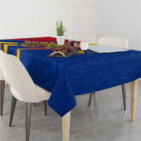 Romania Flag Day Tablecloth Libertate Ziua Drapelului - Eagle Patriotic Tricolor Floral