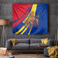 Romania Flag Day Tapestry Libertate Ziua Drapelului - Eagle Patriotic Tricolor Floral
