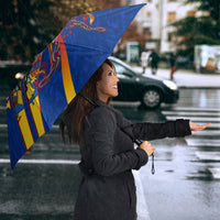 Romania Flag Day Umbrella Libertate Ziua Drapelului - Eagle Patriotic Tricolor Floral