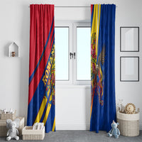 Romania Flag Day Window Curtain Libertate Ziua Drapelului - Eagle Patriotic Tricolor Floral
