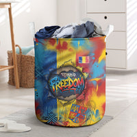 Romania Freedom Laundry Basket Flag Day June 26 - Raised Fist - Graffiti Style