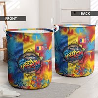 Romania Freedom Laundry Basket Flag Day June 26 - Raised Fist - Graffiti Style