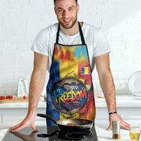 Romania Freedom Apron Flag Day June 26 - Raised Fist - Graffiti Style