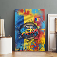 Romania Freedom Canvas Wall Art Flag Day June 26 - Raised Fist - Graffiti Style