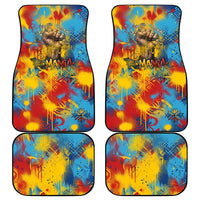 Romania Freedom Car Mats Flag Day June 26 - Raised Fist - Graffiti Style