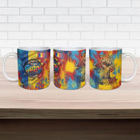Romania Freedom Ceramic Mug Flag Day June 26 - Raised Fist - Graffiti Style