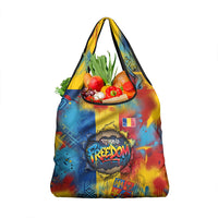 Romania Freedom Grocery Bag Flag Day June 26 - Raised Fist - Graffiti Style