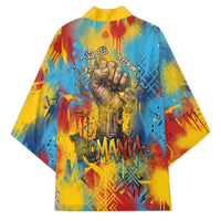 Romania Freedom Kimono Flag Day June 26 - Raised Fist - Graffiti Style