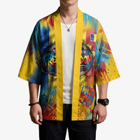 Romania Freedom Kimono Flag Day June 26 - Raised Fist - Graffiti Style