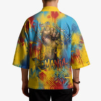 Romania Freedom Kimono Flag Day June 26 - Raised Fist - Graffiti Style
