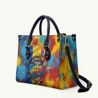 Romania Freedom Leather Bag Flag Day June 26 - Raised Fist - Graffiti Style