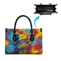 Romania Freedom Leather Bag Flag Day June 26 - Raised Fist - Graffiti Style