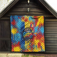 Romania Freedom Quilt Flag Day June 26 - Raised Fist - Graffiti Style