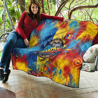 Romania Freedom Quilt Flag Day June 26 - Raised Fist - Graffiti Style