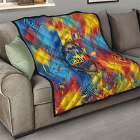 Romania Freedom Quilt Flag Day June 26 - Raised Fist - Graffiti Style