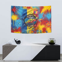 Romania Freedom Tapestry Flag Day June 26 - Raised Fist - Graffiti Style